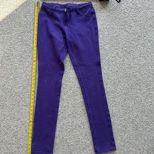 Purple stretchy pants - worn as part of a dance costume